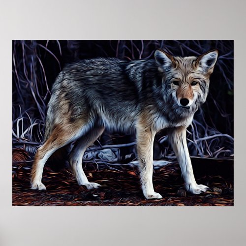 Wolf Wolves Beautiful Watercolor  Poster