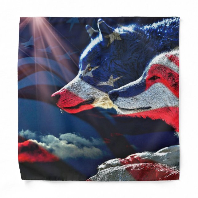 Wolf Wolves Full Moon Bandana (Front)