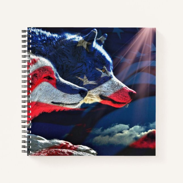 Wolf Wolves Full Moon Notebook (Front)