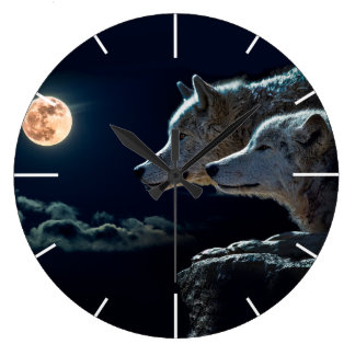 Wolf Wall Clocks | Zazzle