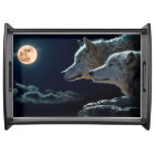 Wolf Wolves Howling at the Full Moon