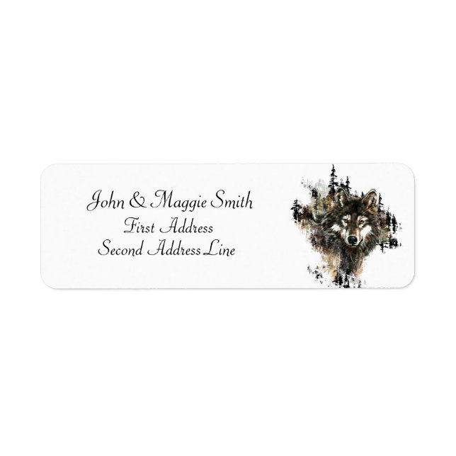 Wolf, Wolves, Wild Animal, Mountain Nature, Label (Front)