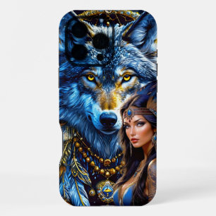  Wolf & Woman Fantasy iPhone 16 Pro Max Case