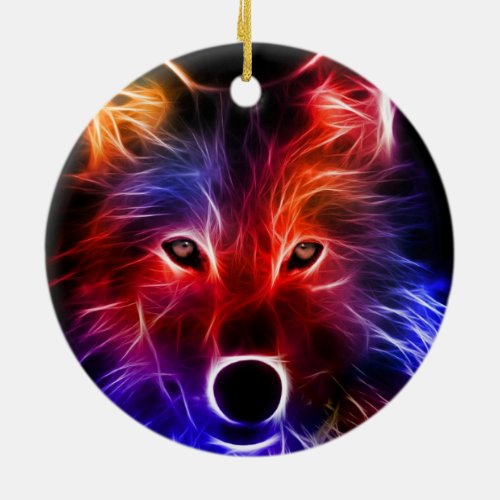 Wolf Wonder Ceramic Ornament