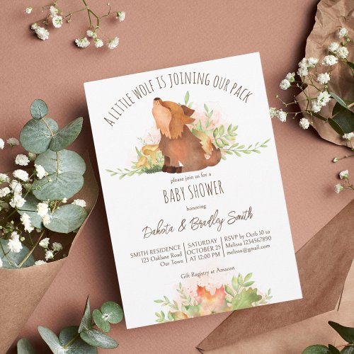 Wolf woodlands fall baby shower template