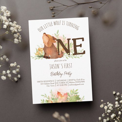 Wolf woodlands fall first birthday template