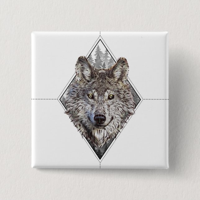 wolf×woods button (Front)