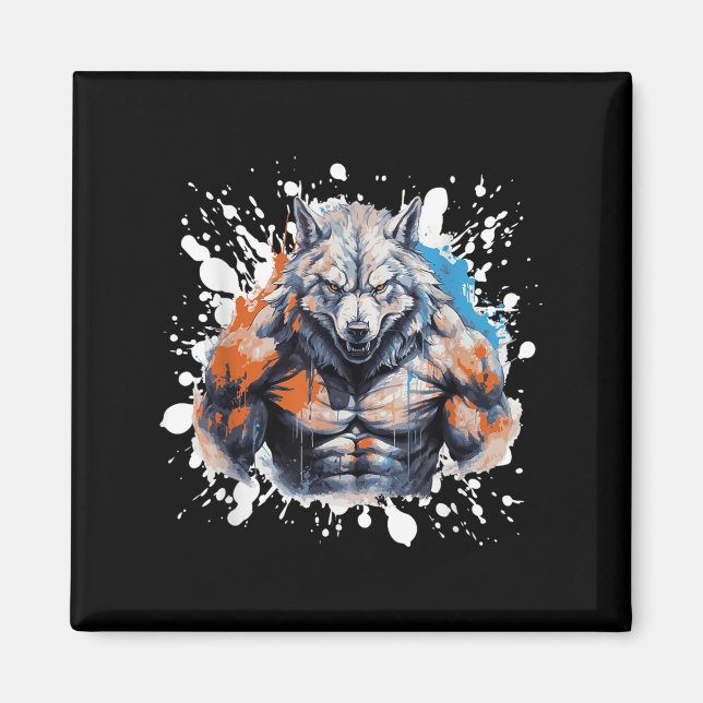 Wolf Workout Gym Fighter Bodybuilder  Magnet (Front)