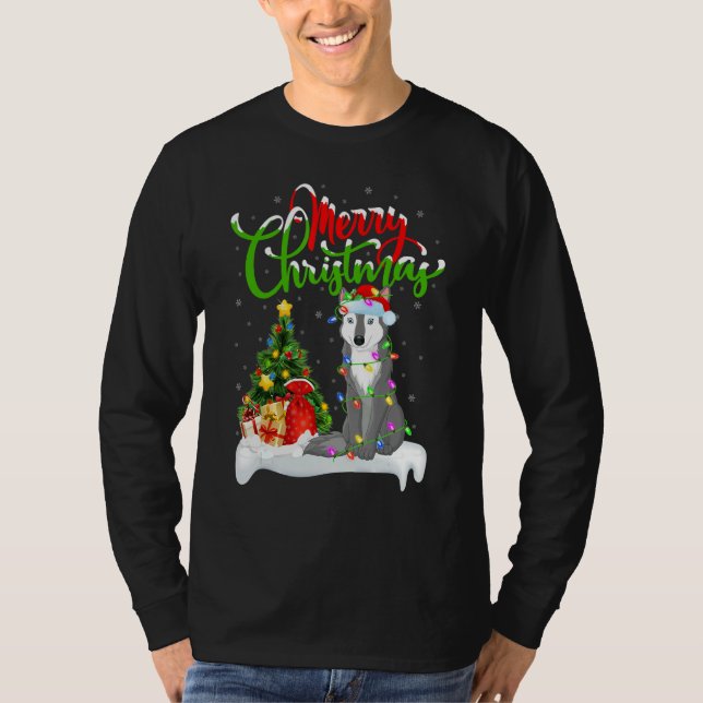 Wolf   Xmas Decorations Santa Wolf Christmas T-Shirt (Front)