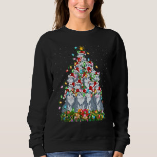 Wolf   Xmas Lights Santa Wolf Christmas Tree Sweatshirt