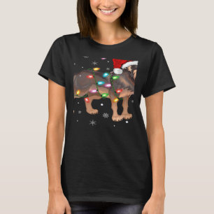 Wolf  Xmas Lights Wolf Christmas T-Shirt