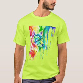 Wolf youth T-shirt colorful beautiful and very won