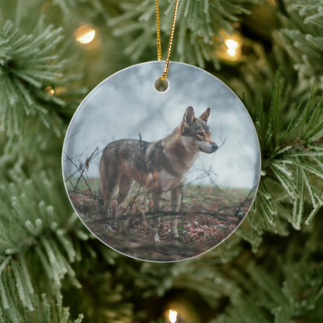 Wolfdog Ceramic Ornament (Tree)