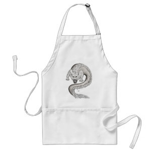 Wolfdragon black and white Design Adult Apron