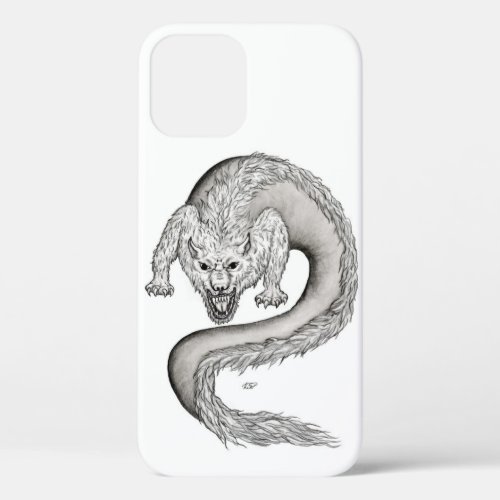 Wolfdragon black and white design iPhone 12 case
