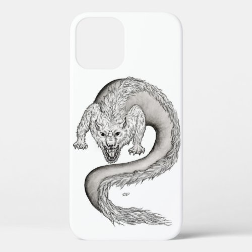 Wolfdragon black and white design iPhone 12 pro case