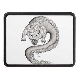 Wolfdragon black and white design hitch cover