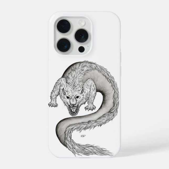 Wolfdragon black and white Design iPhone Case (Back)