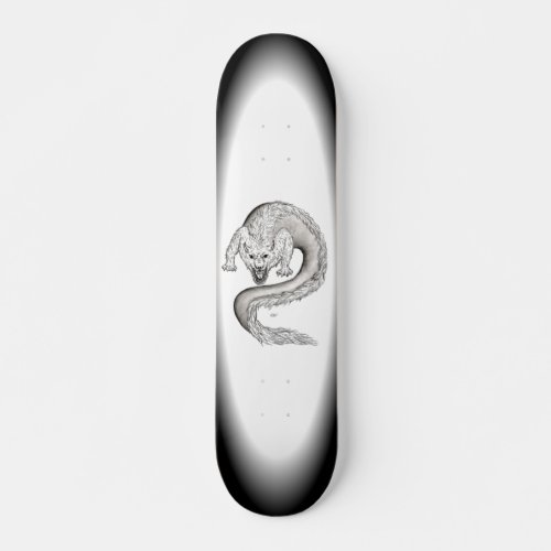 Wolfdragon black and white Design Skateboard Deck