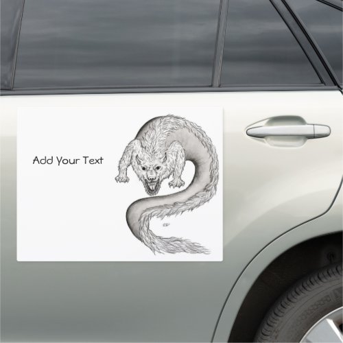 Wolfdragon  Wolf and Dragon mix_Creature Car Magnet