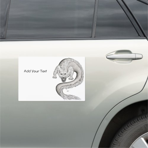 Wolfdragon  Wolf and Dragon mix_Creature Car Magnet