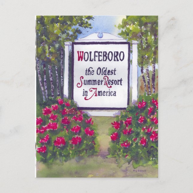 Wolfeboro Welcome Sign Postcard (Front)