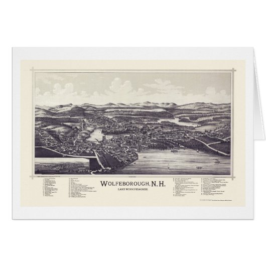 Wolfeborough, NH (Wolfeboro) Panoramic Map - 1889 (Front Horizontal)