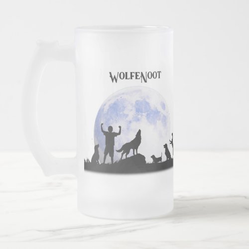 WolfeNoot Frosted Glass Beer Mug