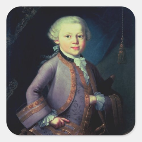 Wolfgang Amadeus Mozart  1763 Square Sticker