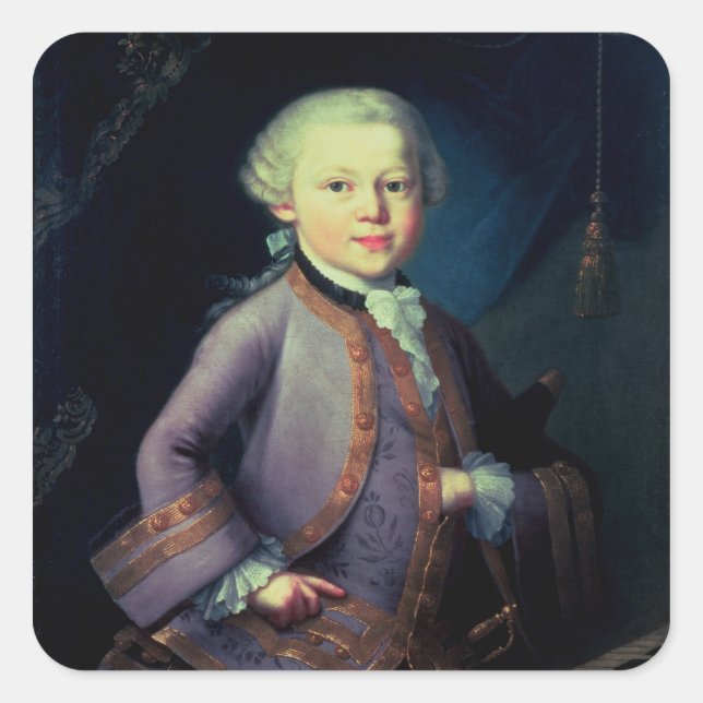 Wolfgang Amadeus Mozart , 1763 Square Sticker (Front)
