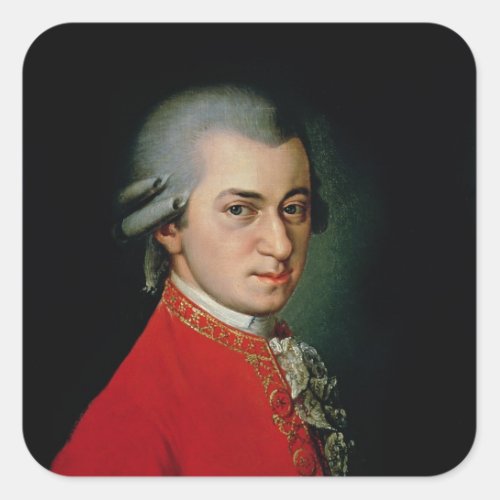 Wolfgang Amadeus Mozart 1818 Square Sticker