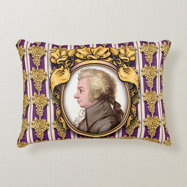 Wolfgang Amadeus Mozart Accent Pillow (Front)