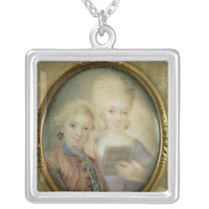 Wolfgang Amadeus Mozart  and his sister Silver Plated Necklace