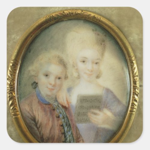 Wolfgang Amadeus Mozart  and his sister Square Sticker
