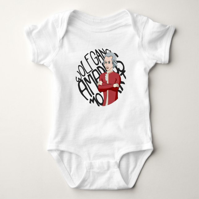 Wolfgang Amadeus Mozart Baby Bodysuit (Front)