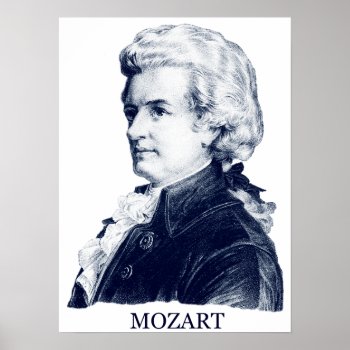 Wolfgang Amadeus Mozart  Blue Poster by historicimage at Zazzle