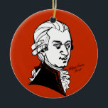 Wolfgang Amadeus Mozart Ceramic Ornament<br><div class="desc">Graphic portrait of composer</div>