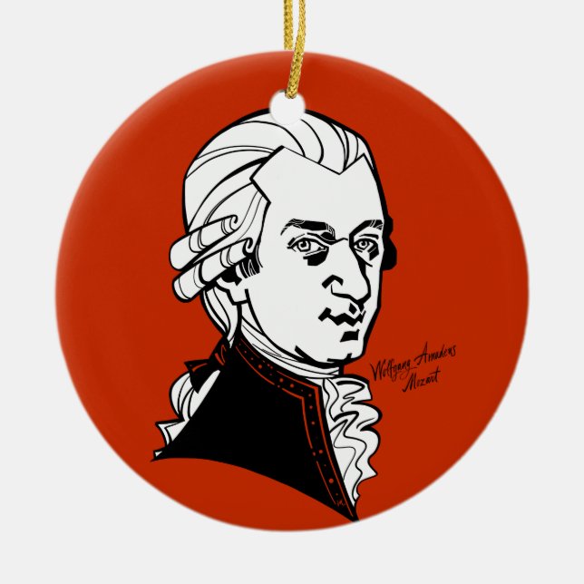 Wolfgang Amadeus Mozart Ceramic Ornament (Front)