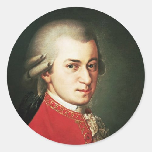 Wolfgang Amadeus Mozart Classic Round Sticker
