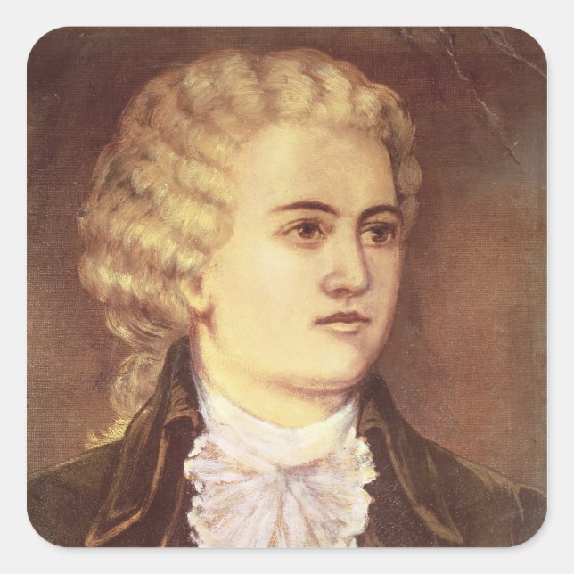 Wolfgang Amadeus Mozart  during his stay Square Sticker (Front)