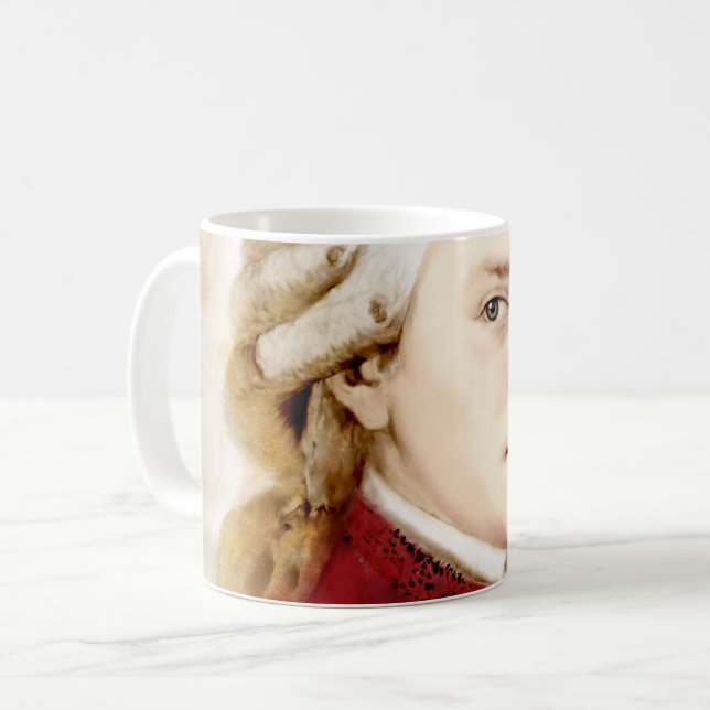 Wolfgang Amadeus Mozart in watercolor Coffee Mug (Front Left)