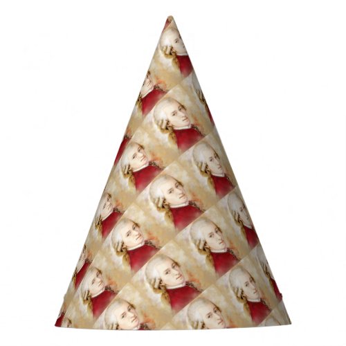 Wolfgang Amadeus Mozart in watercolor Party Hat