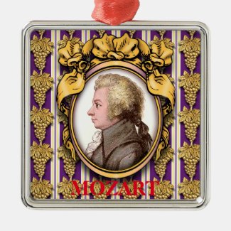 Wolfgang Amadeus Mozart Metal Ornament