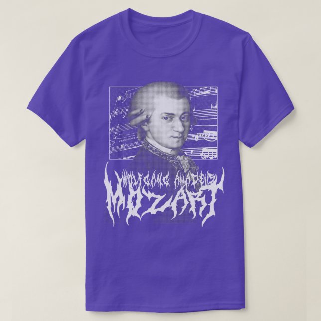 Wolfgang Amadeus Mozart Metal T-Shirt (Design Front)
