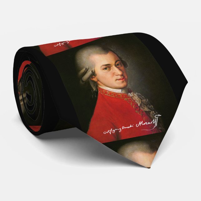 Wolfgang Amadeus Mozart Neck Tie (Rolled)