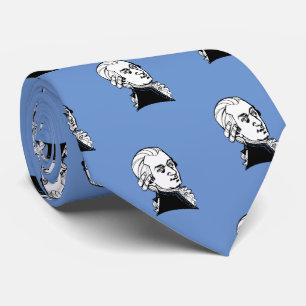 Wolfgang Amadeus Mozart on blue Neck Tie