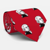 Wolfgang Amadeus Mozart on deep red Neck Tie (Rolled)