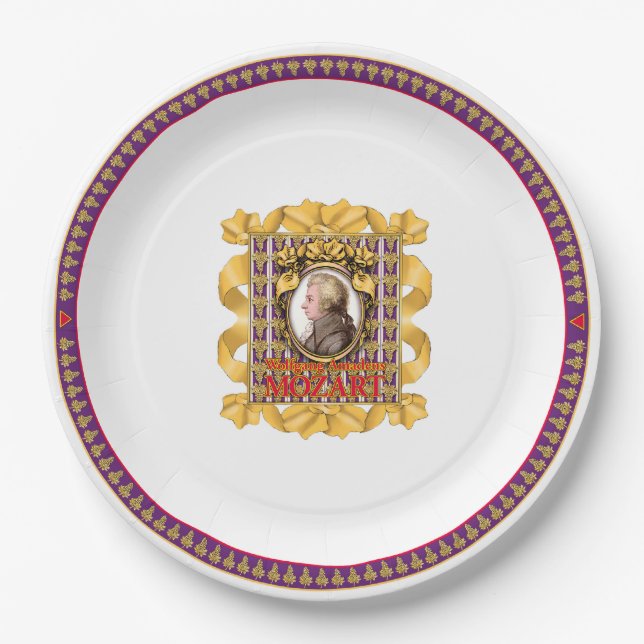 Wolfgang Amadeus Mozart Paper Plates (Front)