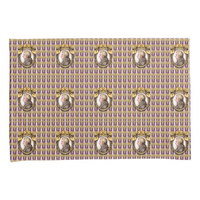 Wolfgang Amadeus Mozart Pillow Case (Front-Right)
