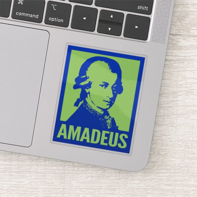 Wolfgang Amadeus Mozart Pop Art Custom Cut Vinyl Sticker (Detail)